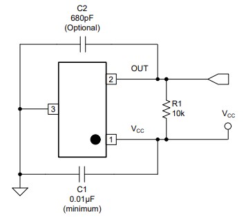 Application Circuit Diagram - Texas Instruments TMAG5213 Hall-Effect Latches